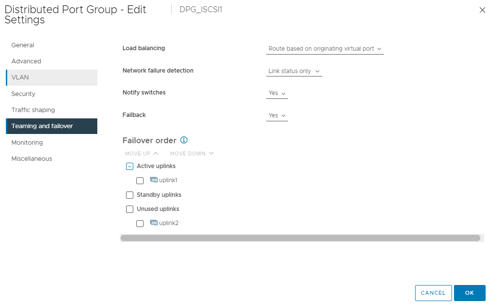 configuratie iscsi kernel poorten